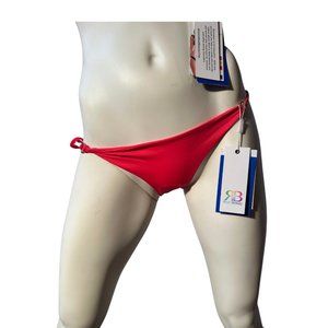 Elizabeth Jane Coral/Red String Bikini Bottom